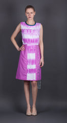 Purple and White Pulley Dress