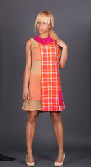 Orange and Pink Plaid Dress