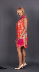 Orange and Pink Plaid Dress