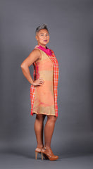 Orange and Pink Plaid Dress