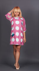 Pink Polka Dot Dress with Helicopters