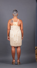 Cream Colored Chest Square Dress