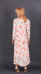 White and Orange Floral Dress