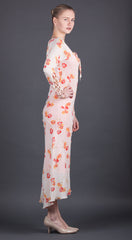 White and Orange Floral Dress