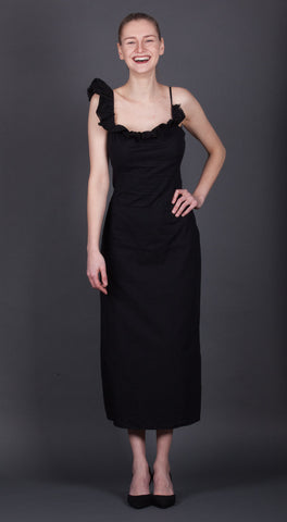 Black Jersey Floor Length Dress