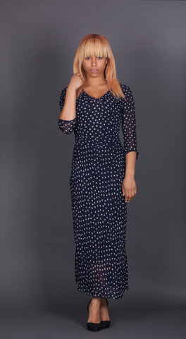 Navy Polka Dot Dress