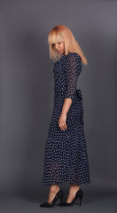 Navy Polka Dot Dress