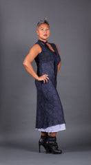 Navy Dress with Neck Tie