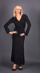 Black Jersey Floor Length Dress