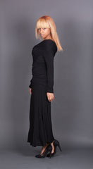 Black Jersey Floor Length Dress