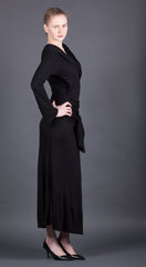 Black Jersey Floor Length Dress