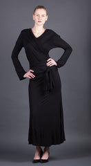 Black Jersey Floor Length Dress