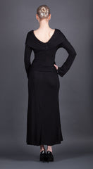 Black Jersey Floor Length Dress