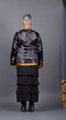 Black Brocade Wrap Jacket