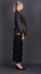 Black Brocade Wrap Jacket