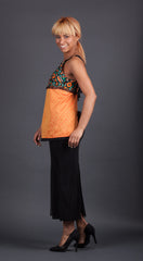 Orange and Black Backless Shirt