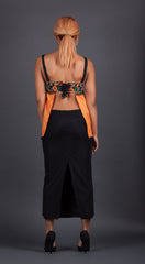 Orange and Black Backless Shirt