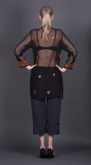 Black Transparent Top with Embroidery