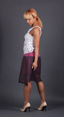 Magenta Skirt with Overlay