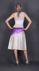 White and Purple Silk Skirt