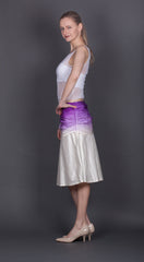 White and Purple Silk Skirt