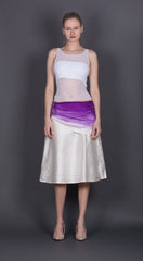 White and Purple Silk Skirt