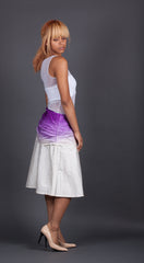 White and Purple Silk Skirt