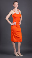 Bright Orange Slip Dress