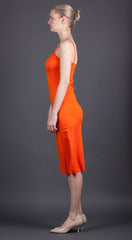 Bright Orange Slip Dress